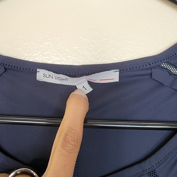 Sun Light Navy Blue Baby Doll Style Mini Dress Size 1 - Picture 3 of 4